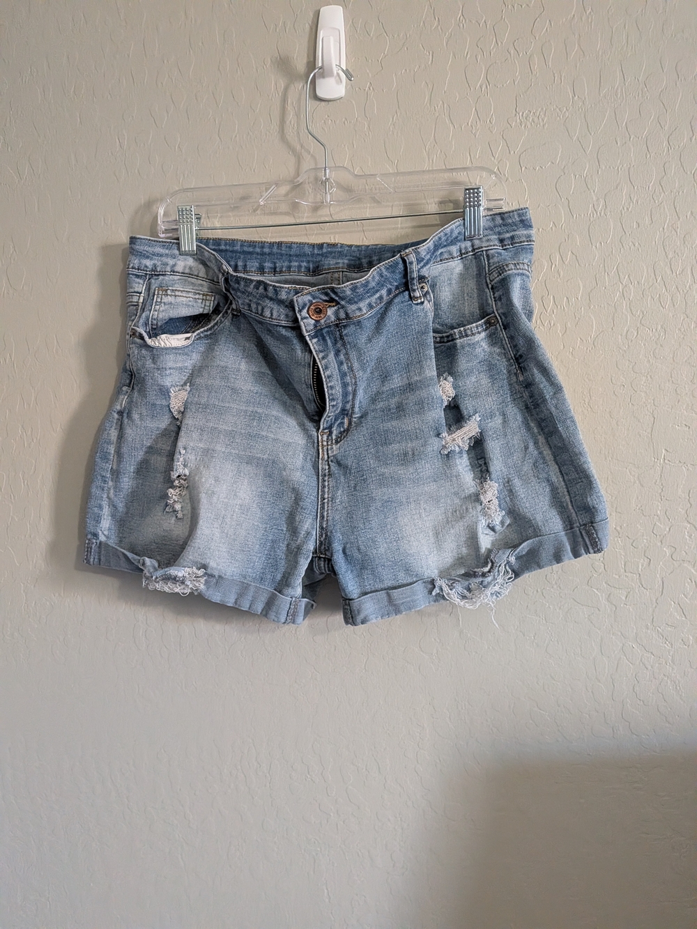 Light Blue Distressed Denim Women’s Shorts